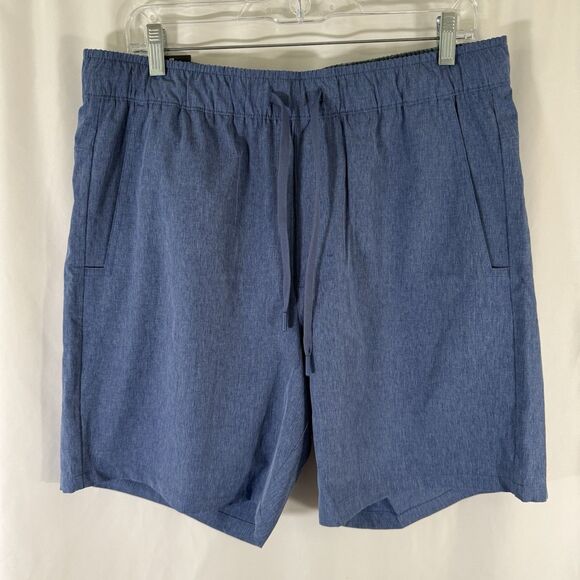 New Eddie Bauer Shorts Men's Large Blue Drawstring Pull On Pockets Athletic - Picture 1 of 9